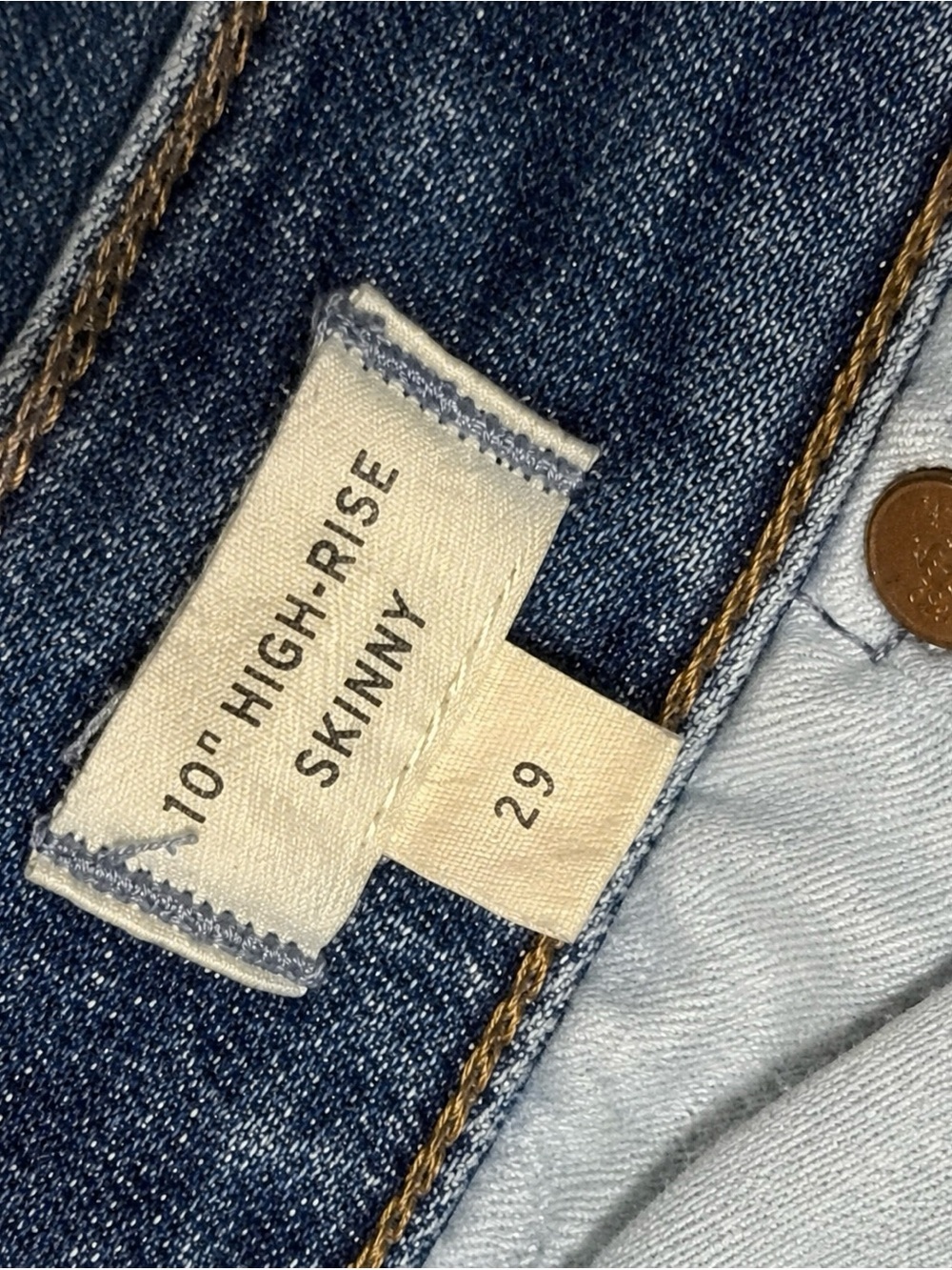 Madewell High Rise / waisted Skinny Womens 29 Stretch Dark Wash Denim Jeans - Picture 9 of 14